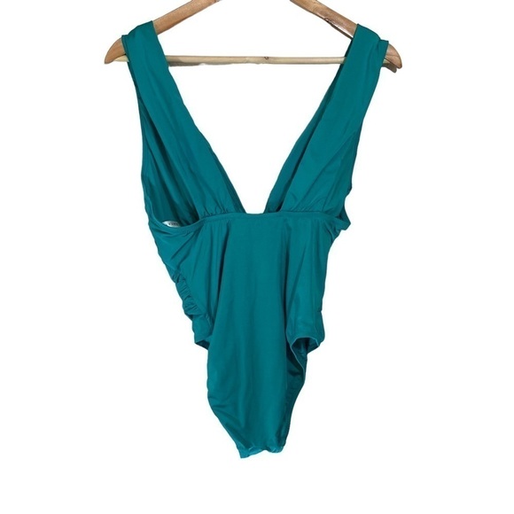 Trina Turk Plunge Wrap Front One Piece Swimsuit NWOT - Picture 2 of 5